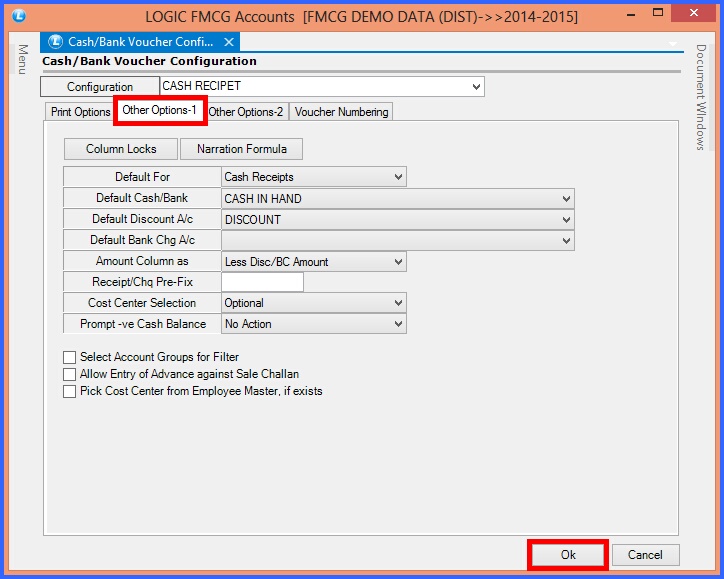 fmcg cash bank voucher configuration other options-1